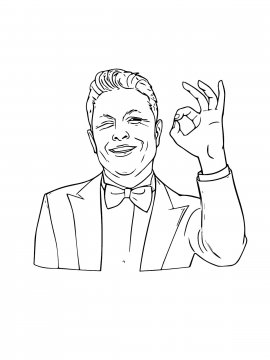 Раскраска Илон Маск 7 - Бесплатно распечатать