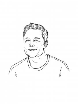 Раскраска Илон Маск 8 - Бесплатно распечатать