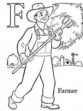 Раскраска Фермер 1 - Бесплатно распечатать
