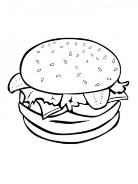 Раскраска Гамбургер 1 - Бесплатно распечатать