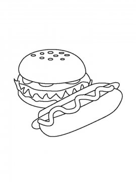 Раскраска Гамбургер 13 - Бесплатно распечатать
