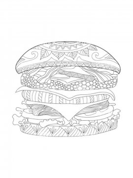 Раскраска Гамбургер 16 - Бесплатно распечатать