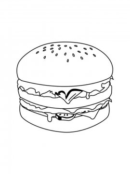 Раскраска Гамбургер 17 - Бесплатно распечатать