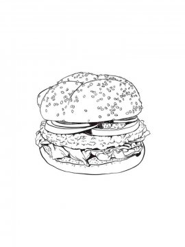 Раскраска Гамбургер 19 - Бесплатно распечатать