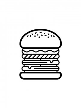 Раскраска Гамбургер 20 - Бесплатно распечатать