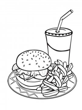 Раскраска Гамбургер 3 - Бесплатно распечатать