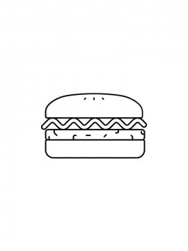 Раскраска Гамбургер 4 - Бесплатно распечатать