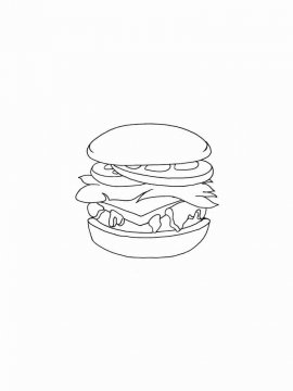 Раскраска Гамбургер 7 - Бесплатно распечатать