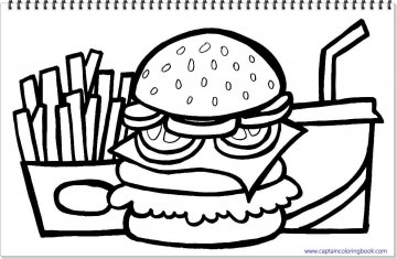 Раскраска Гамбургер 9 - Бесплатно распечатать