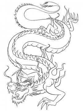 Раскраска Китайский дракон 1 - Бесплатно распечатать