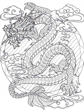 Раскраска Китайский дракон 11 - Бесплатно распечатать
