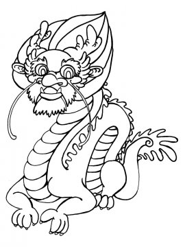 Раскраска Китайский дракон 12 - Бесплатно распечатать