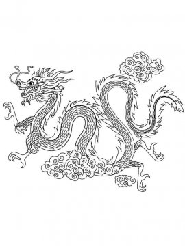 Раскраска Китайский дракон 14 - Бесплатно распечатать