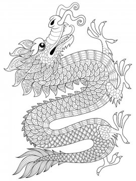 Раскраска Китайский дракон 16 - Бесплатно распечатать
