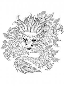 Раскраска Китайский дракон 18 - Бесплатно распечатать