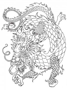 Раскраска Китайский дракон 2 - Бесплатно распечатать