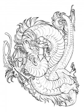 Раскраска Китайский дракон 20 - Бесплатно распечатать