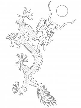 Раскраска Китайский дракон 25 - Бесплатно распечатать
