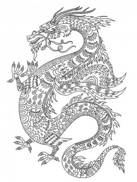 Раскраска Китайский дракон 26 - Бесплатно распечатать