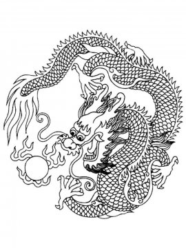 Раскраска Китайский дракон 3 - Бесплатно распечатать