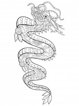Раскраска Китайский дракон 32 - Бесплатно распечатать