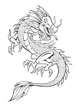 Раскраска Китайский дракон 33 - Бесплатно распечатать