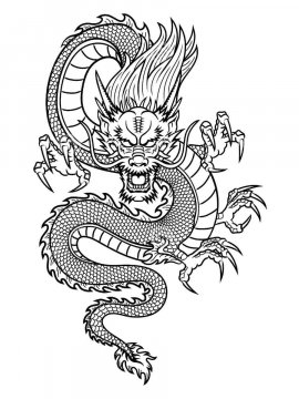 Раскраска Китайский дракон 9 - Бесплатно распечатать