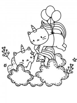 Раскраска Кот Единорог 10 - Бесплатно распечатать