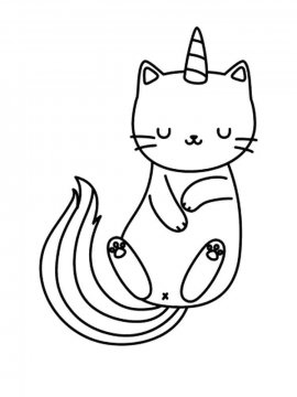 Раскраска Кот Единорог 4 - Бесплатно распечатать