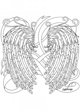 Раскраска Крылья Ангела 2 - Бесплатно распечатать