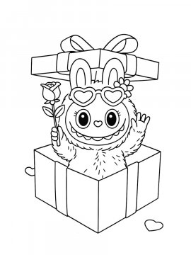 Раскраска Подарок Лабубу