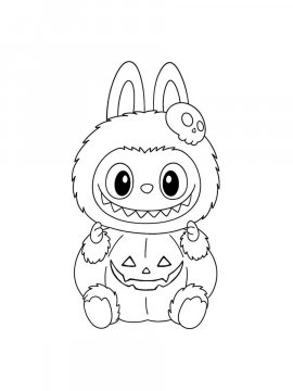 Раскраска Лабубу костюм на Хэллоуин