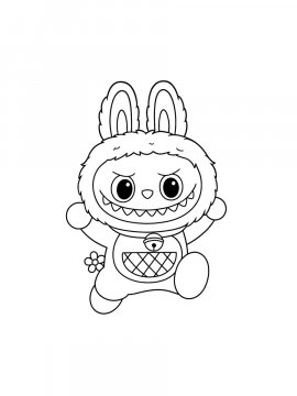 Раскраска Веселая Лабубу