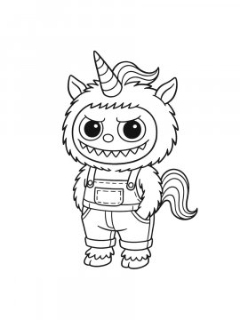 Раскраска Лабубу единорог