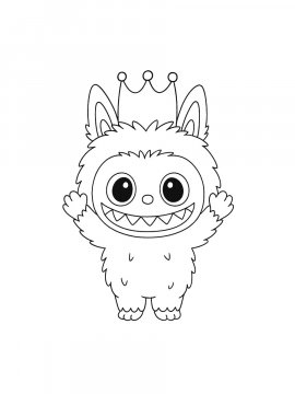 Раскраска Лабубу в короне