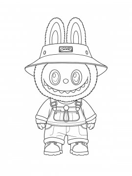 Раскраска Лабубу в одежде