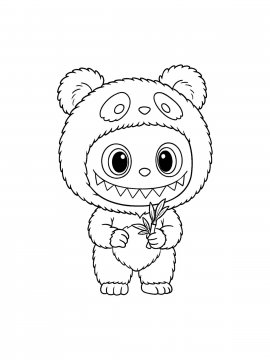 Раскраска Лабубу панда