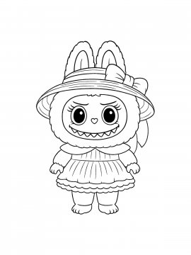 Раскраска Лабубу в шляпе