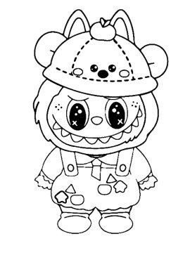 Раскраска Лабубу для детей распечатать