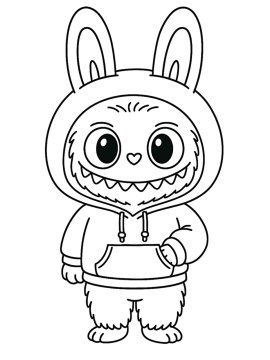 Раскраска Лабубу в худи