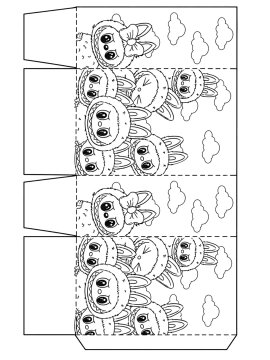 Раскраска Лабубу коробка для детей
