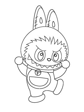 Раскраска Лабубу танцует