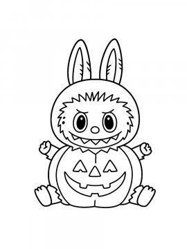 Раскраска Лабубу тыква