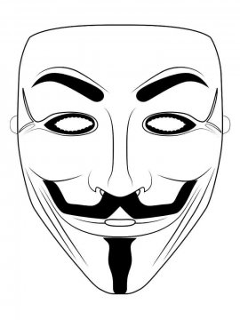 Раскраска Маска Анонимуса 4 - Бесплатно распечатать