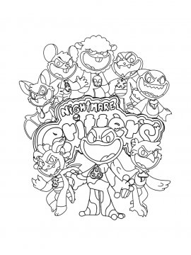 Раскраска Персонажи Nightmare Critters