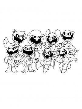 Раскраска Nightmare Critters Поппи Плейтайм