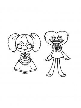 Раскраска Поппи и Кисси Мисси