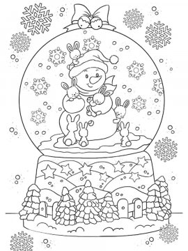 Раскраска Снежный шар 20 - Бесплатно распечатать