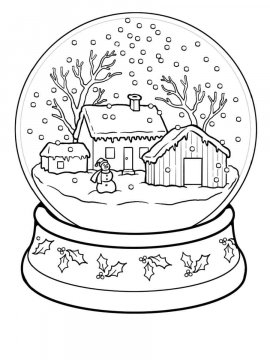 Раскраска Снежный шар 24 - Бесплатно распечатать