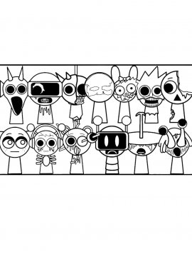 Раскраска Персонажи Спрунки